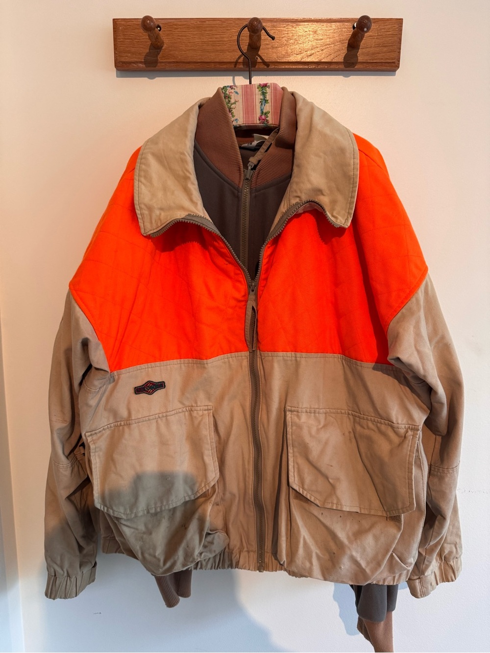 Vintage 90s Columbia 2 Piece Blaze Orange Hunting Jacket L